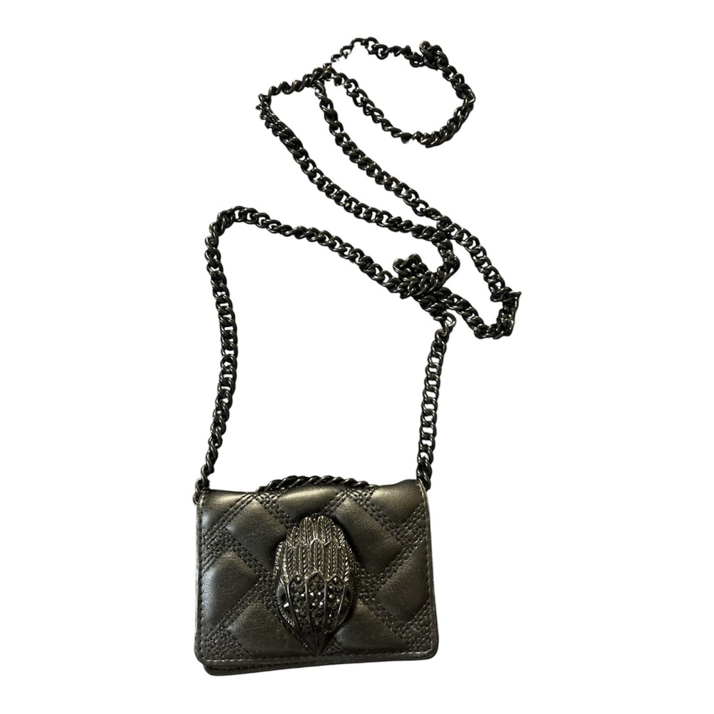 ****SOLD*Kurt Geiger Black Quilted Crossbody Bag with Embellished Beetle Clasp